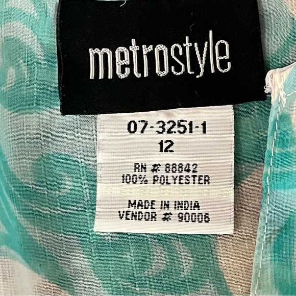 Vtg Retro Y2k Metro style Paisley Sheer Tunic Blouse Hippie Boho Peasent Fairy - Picture 8 of 8